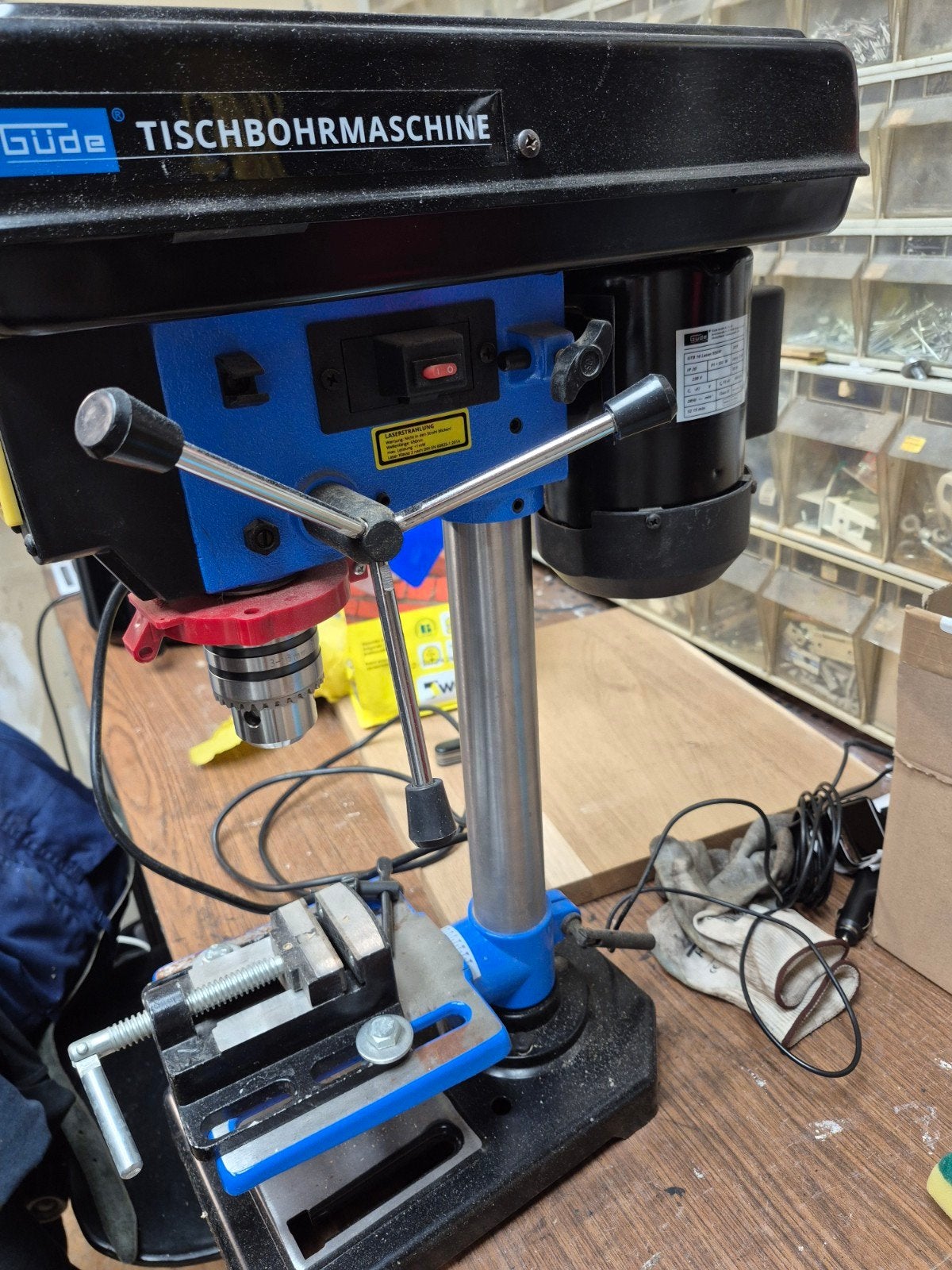 Kolomboormachine Güde GTB 16 Laser/550W met klemblok, Ophalen, Gebruikt, 600 watt of meer, Kolomboormachine