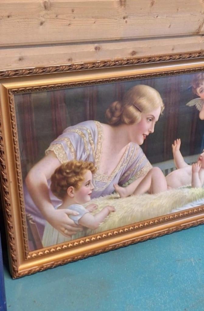 Grote brocante lijst met wel een hele mooie afbeelding😍, Ophalen