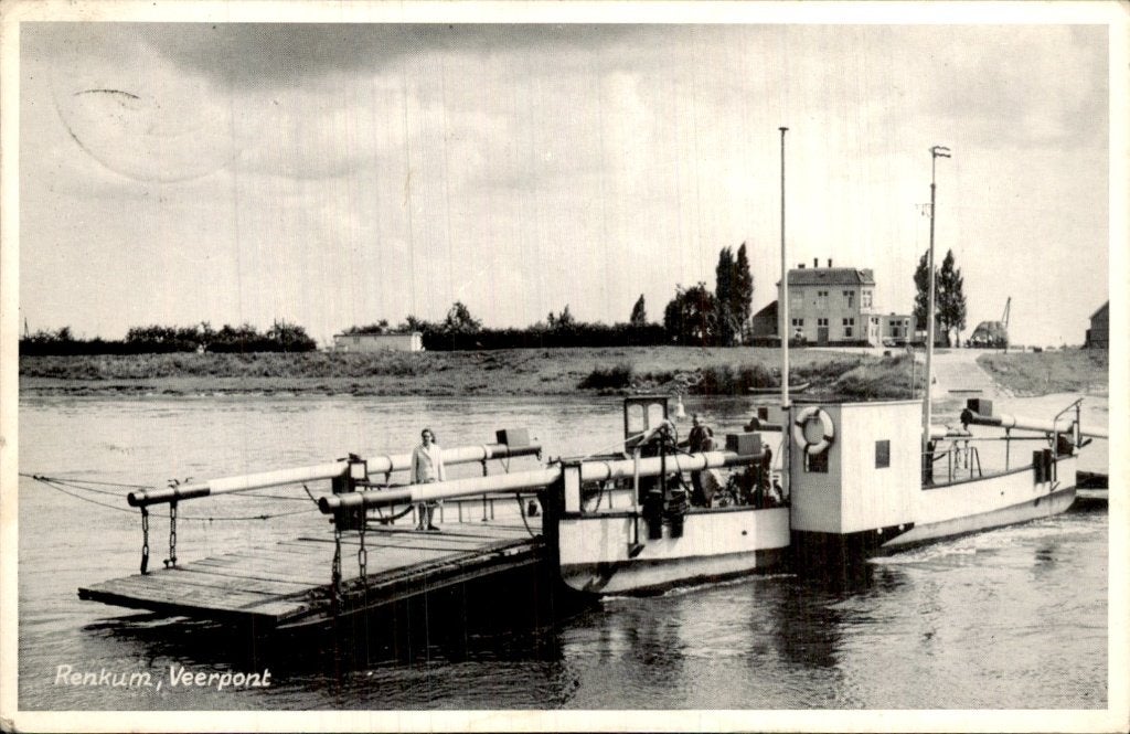 Renkum - Veerpont - Ansicht, Verzamelen, Ansichtkaarten | Nederland, Ophalen of Verzenden, 1940 tot 1960, Gelopen, Gelderland