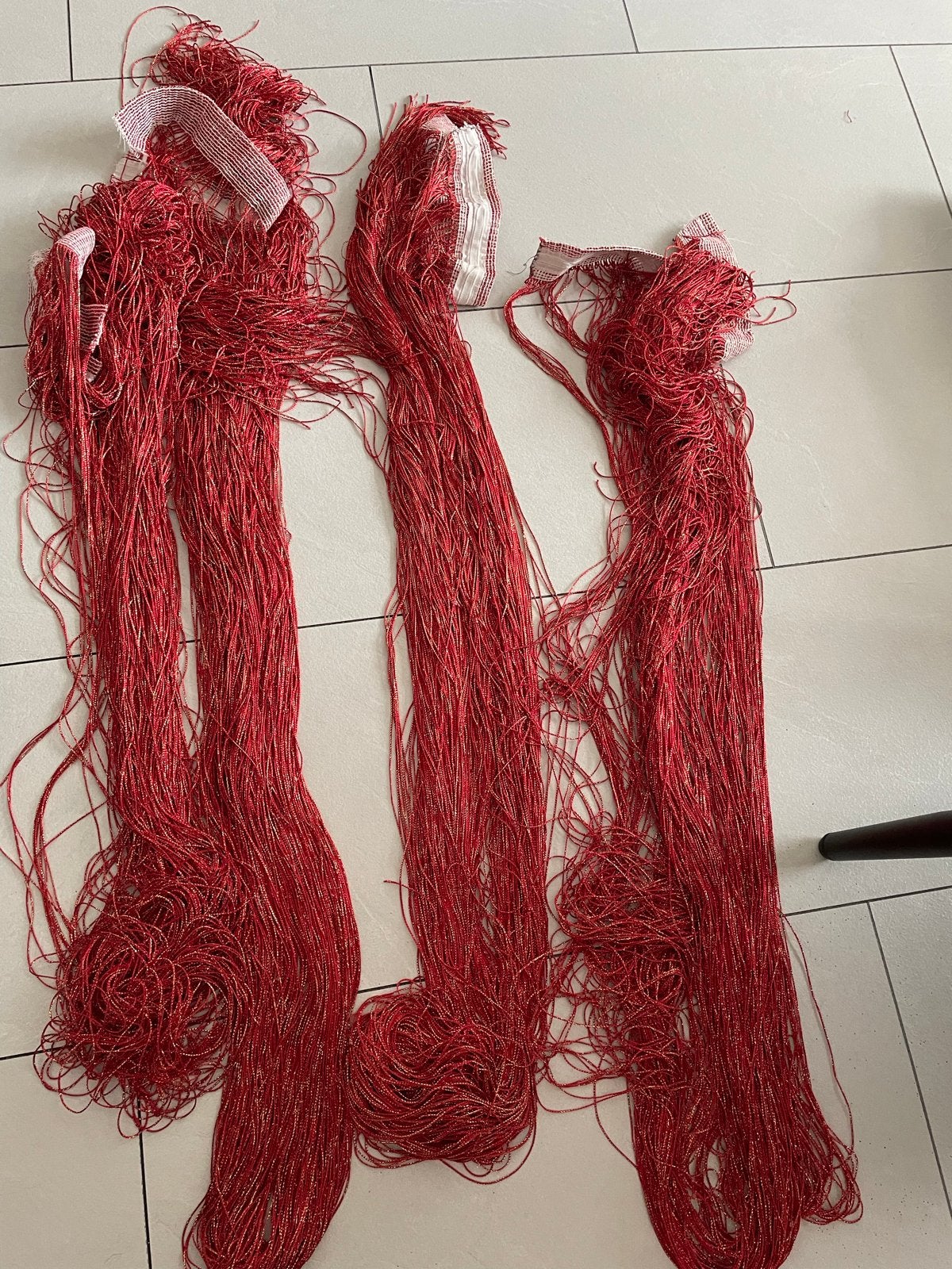 Garen voor handwerk en decoratie - Rood en Beige, Ophalen, Overige materialen, Gebruikt, Meerkleurig