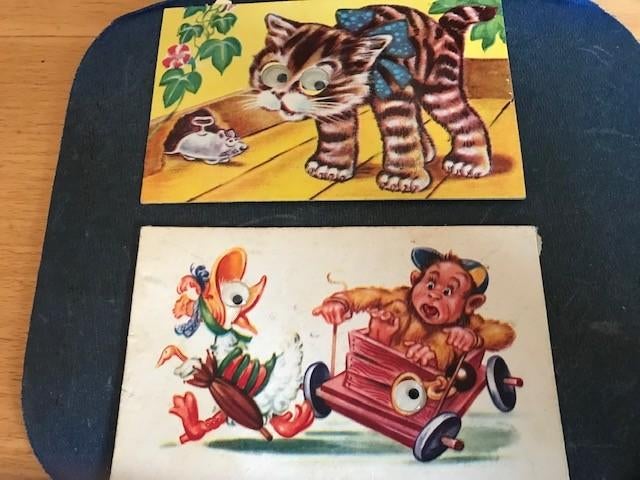 kinderkaarten met rollende oogjes, Verzamelen, Ansichtkaarten | Themakaarten, Ophalen of Verzenden, Voor 1920, Gelopen, Sterren en Beroemdheden