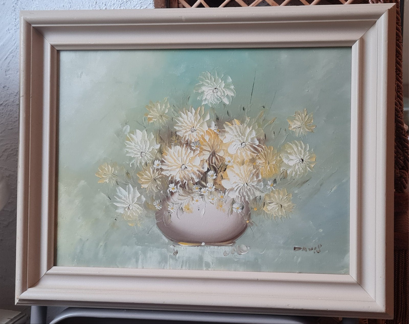 Prachtig vintage schilderij stilleven/ Davis, Antiek en Kunst, Ophalen