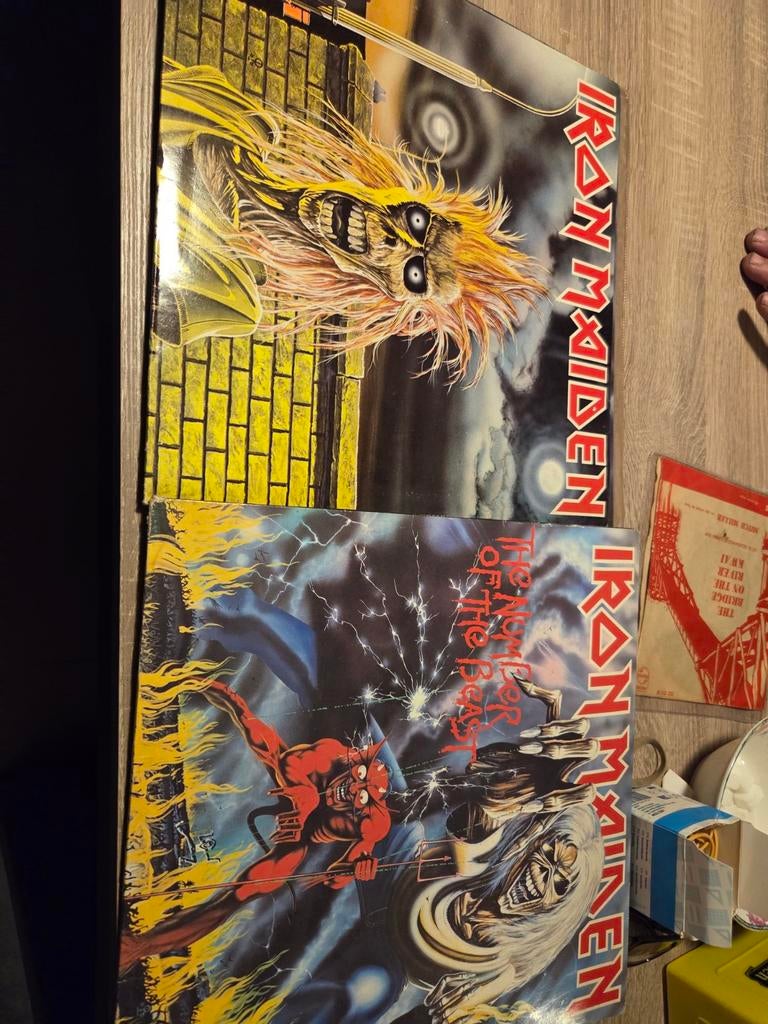 Iron Maiden LP's: The Number of the Beast & Iron Maiden, Ophalen, Gebruikt