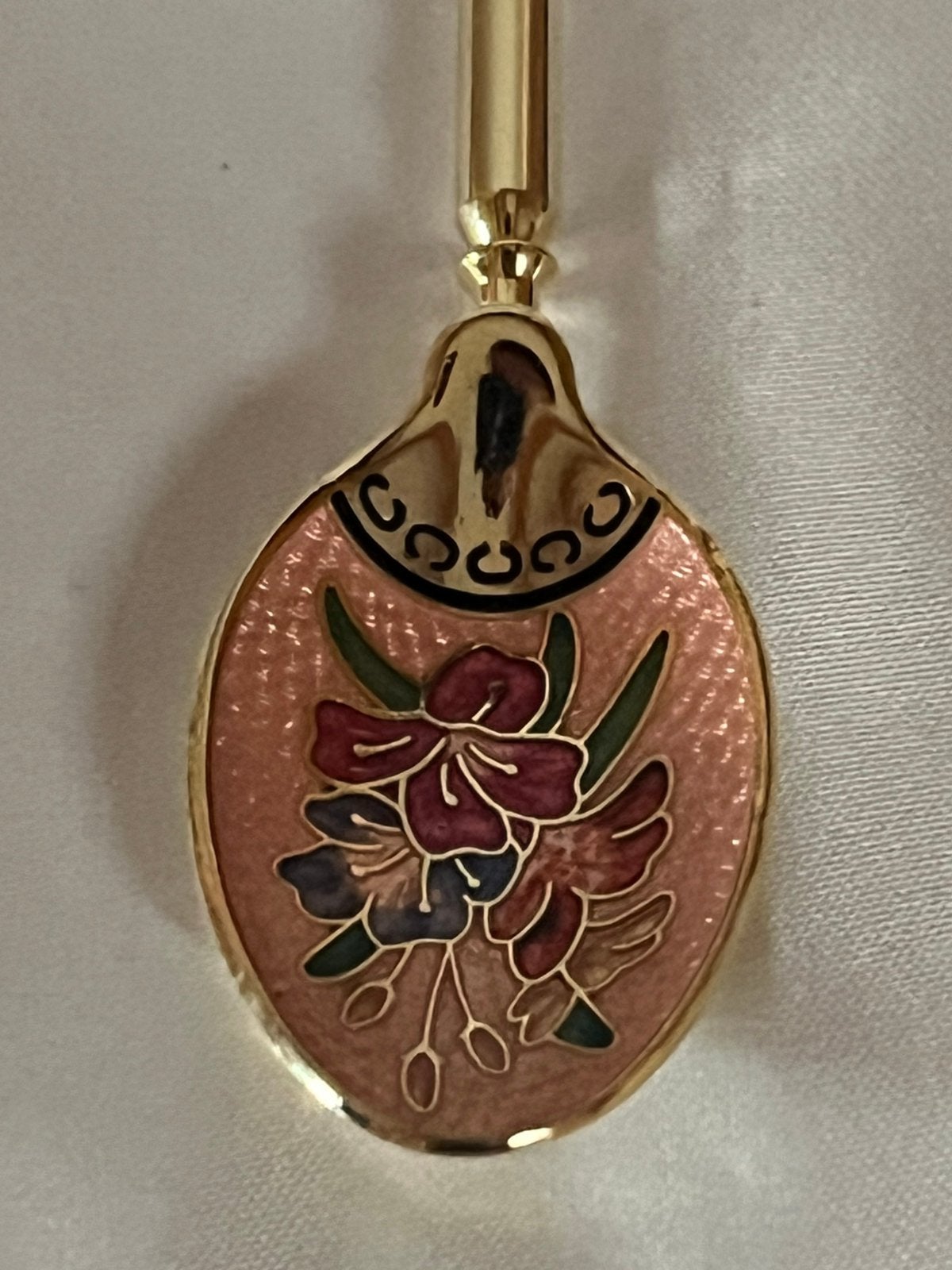 Vintage bewerkt cloisonné lepeltje., Ophalen of Verzenden
