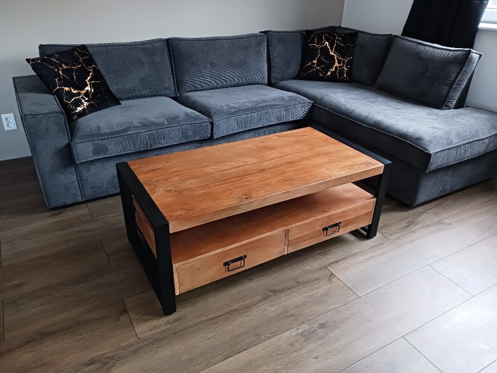 WOOOD hoekbank Thomas Antraciet, Ophalen, Hoekbank, Zo goed als nieuw, 150 cm of meer
