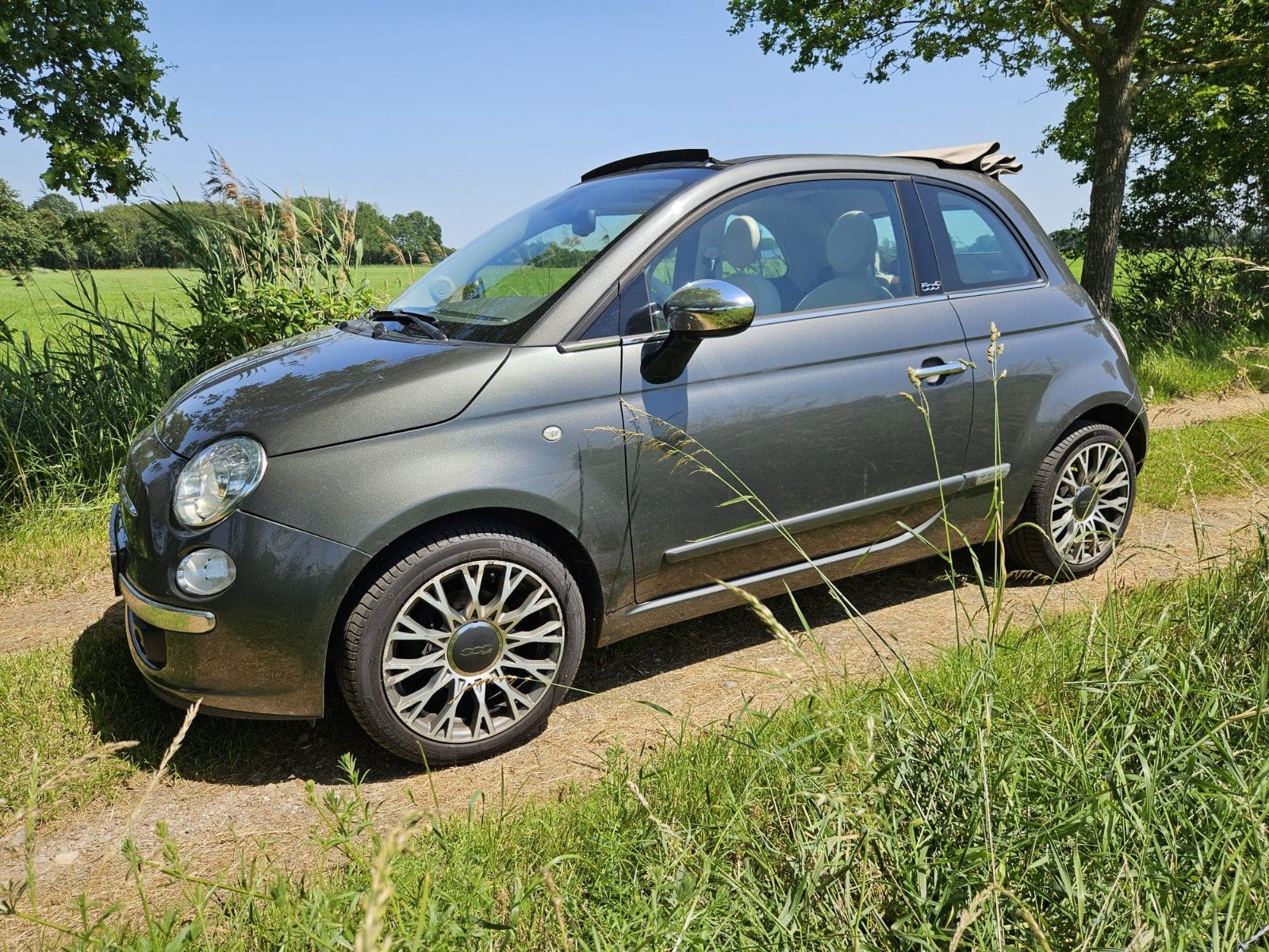 Fiat 500C Rock 0.9 85pk Turbo Twinair 2013 Grijs, Auto's, Fiat, Particulier, 500C, Airbags, Centrale vergrendeling, Climate control