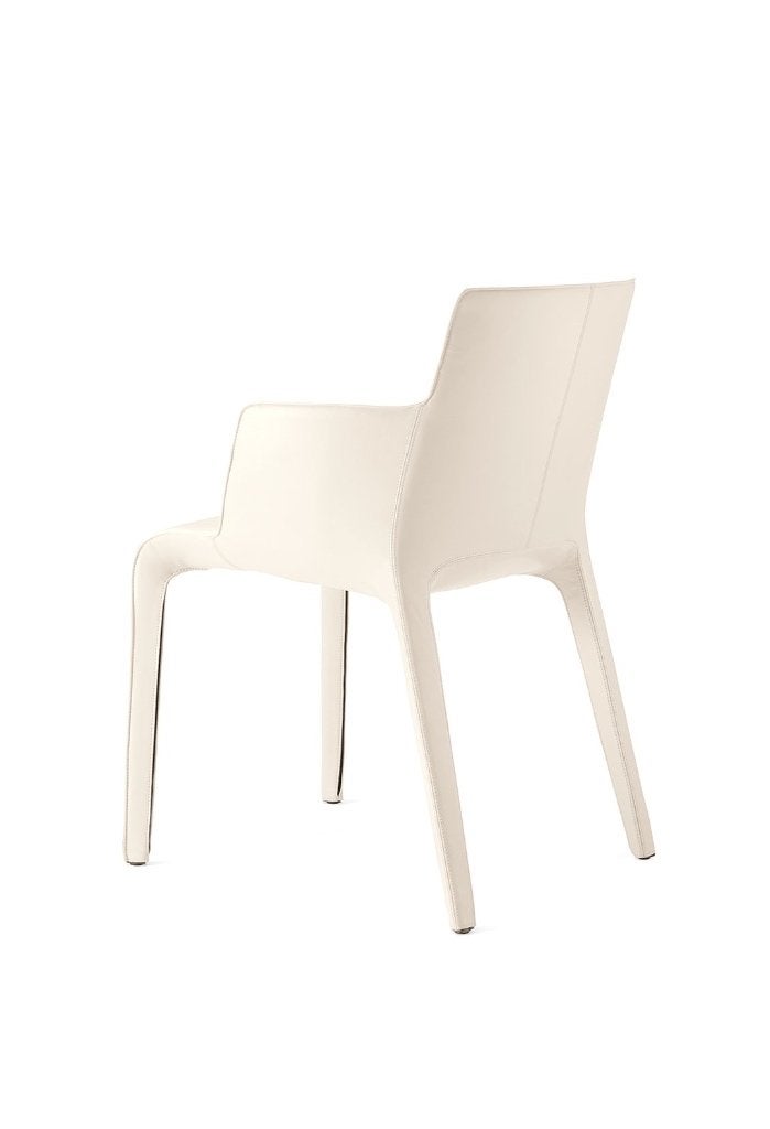 Claudio Bellini /Walter Knoll eetkamerstoelen leer 4x, Ophalen, Gebruikt, Wit, Leer