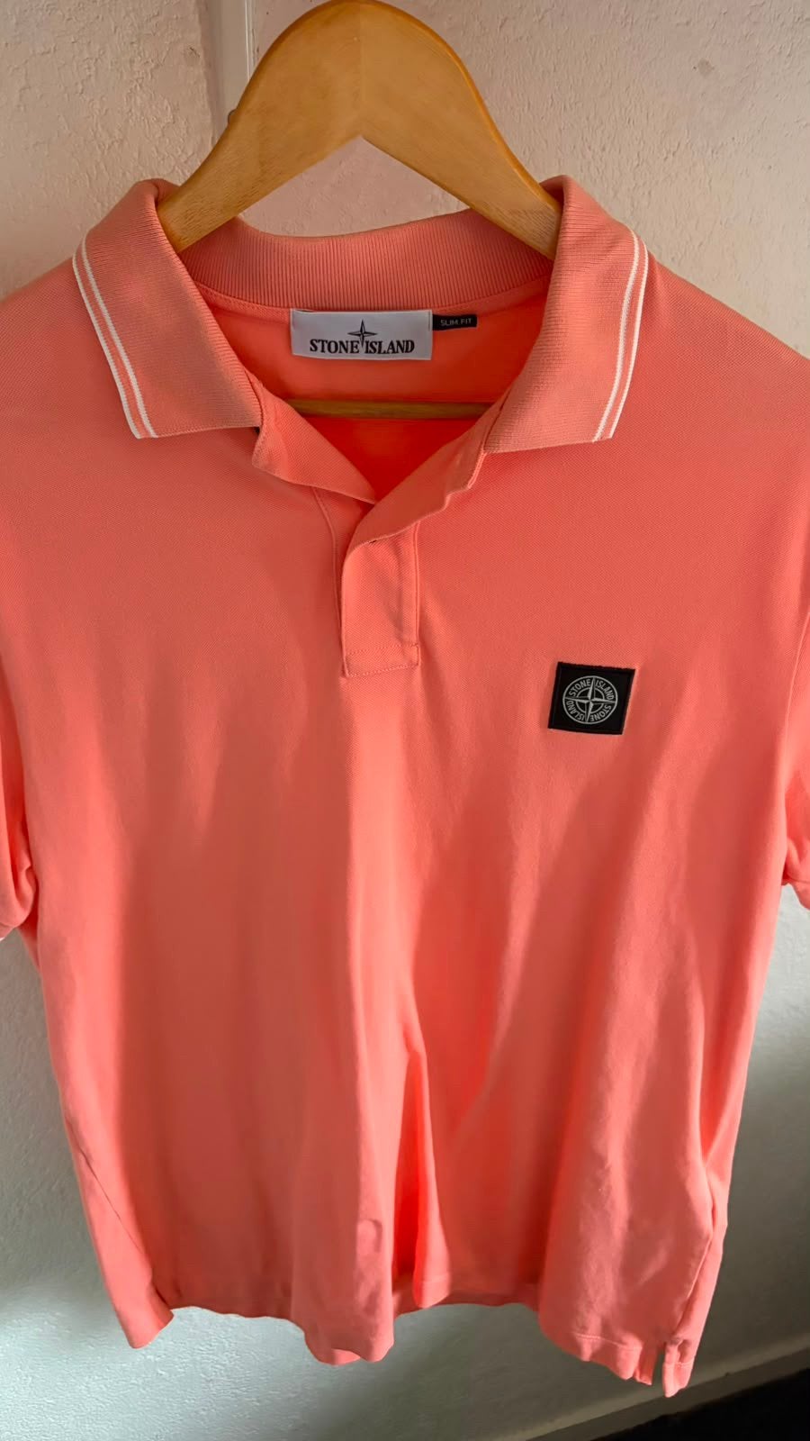 Stone Island polo xxl zalm origineel, Ophalen, Zo goed als nieuw, Maat 56/58 (XL), Roze