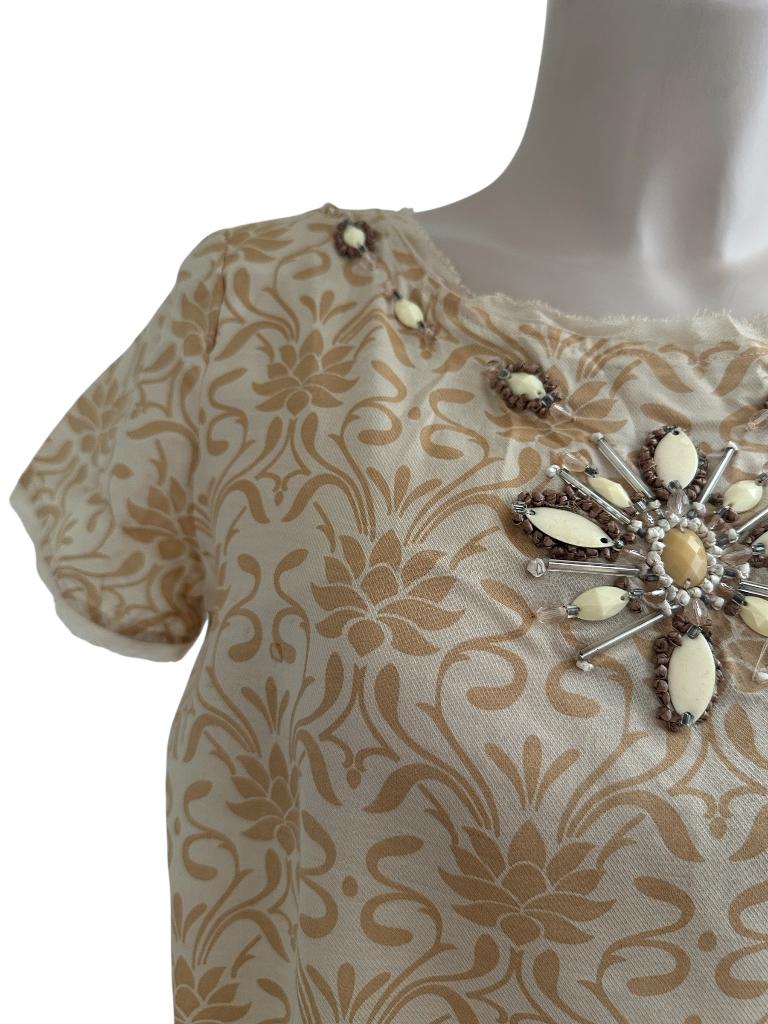 Maliparmi shirt M, Kleding | Dames, Beige, Ophalen of Verzenden, Zo goed als nieuw