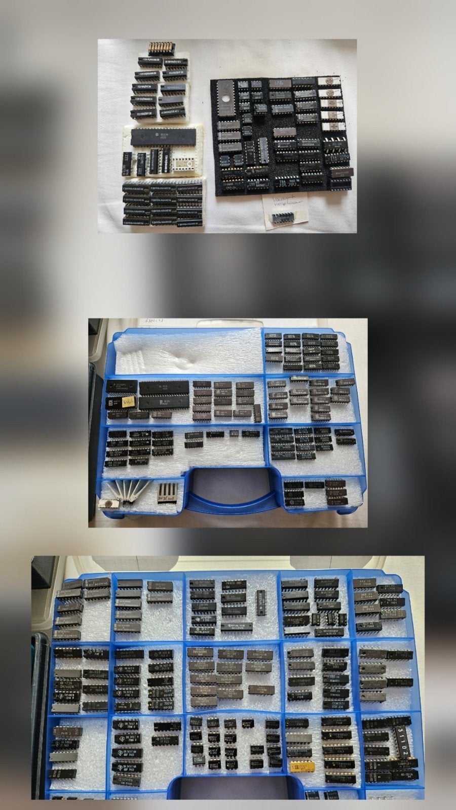Partij vintage IC's microchips (EPROMs, RAM, TTL, CMO), Hobby en Vrije tijd, Ophalen of Verzenden