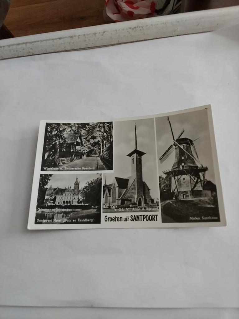 GROETEN UIT SANTPOORT. 4 afbeeldingen. 1950, Ophalen of Verzenden, 1940 tot 1960