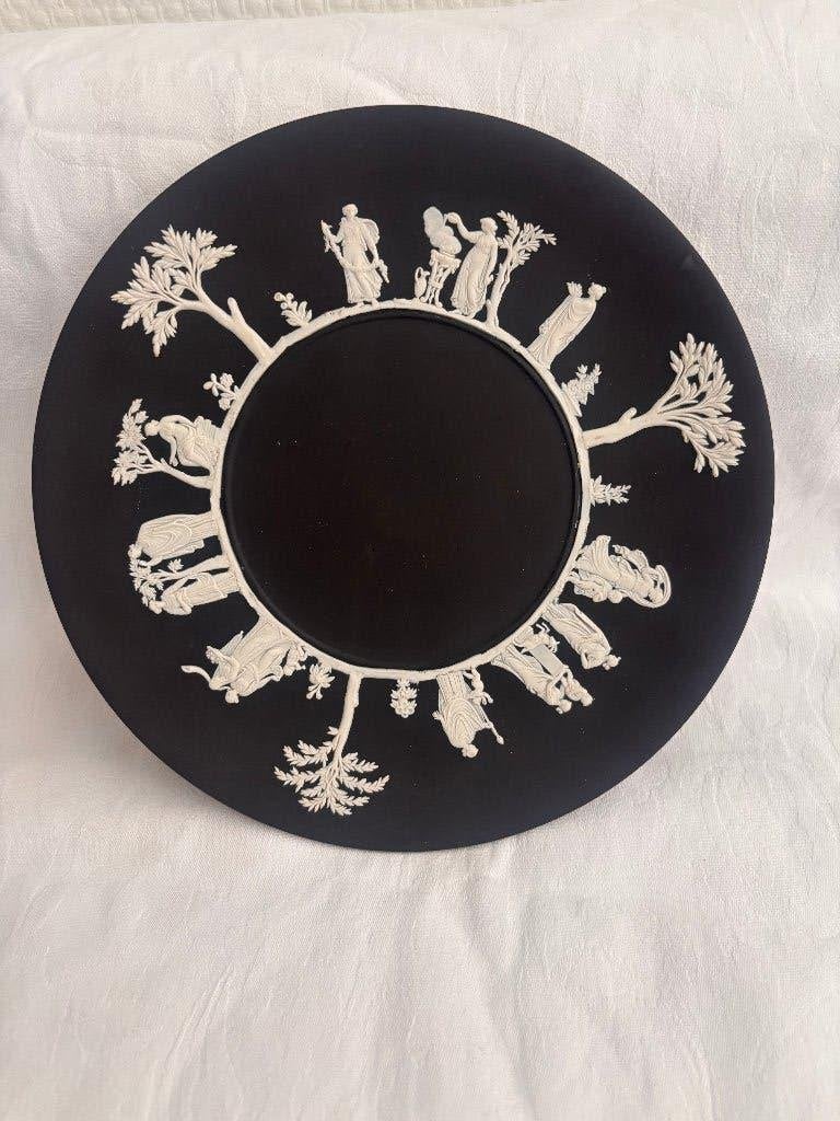 Vintage Wedgwood Jasperware bord, zwart - wit., Antiek en Kunst, Antiek | Wandborden en Tegels, Ophalen of Verzenden