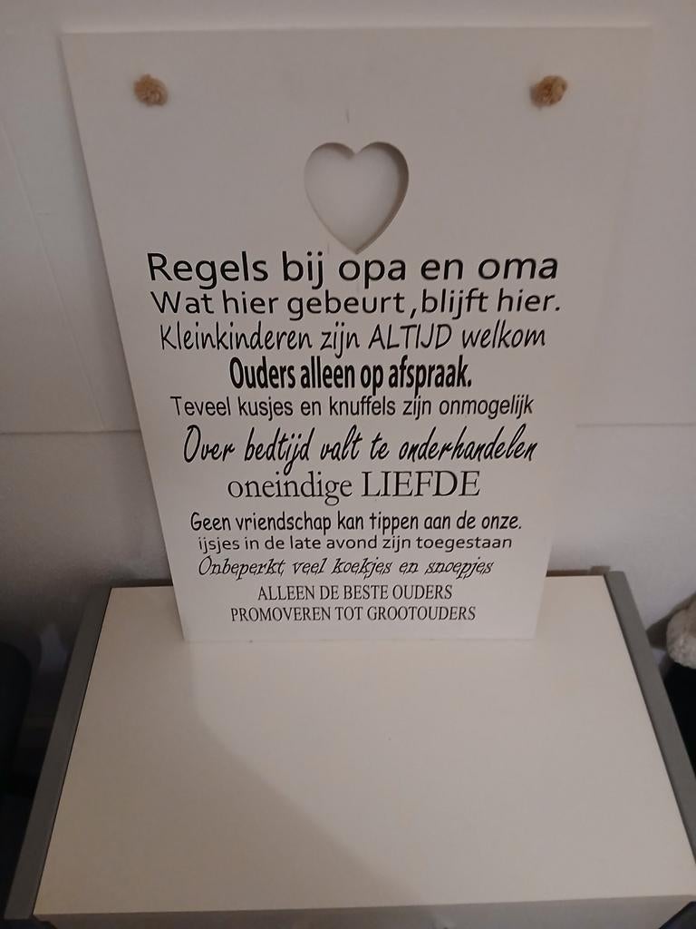 Leuke houten plaat met tekst, Ophalen of Verzenden