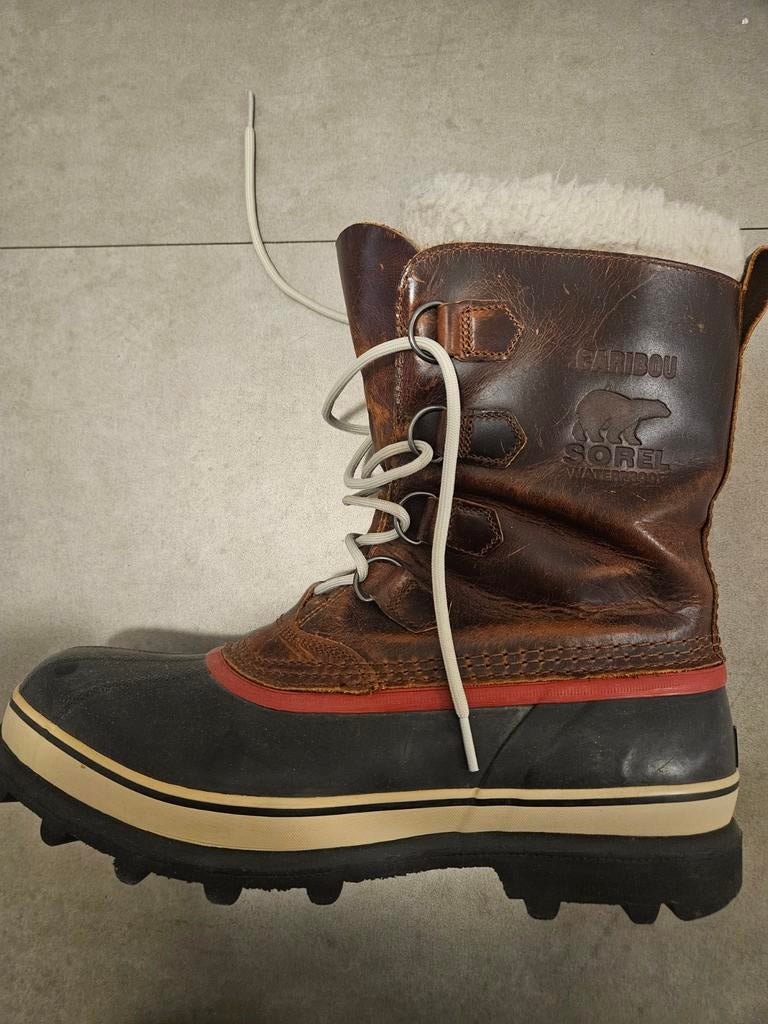 Sorel Caribou Snowboots - Nubuck Leer met Schapenwol, Ophalen of Verzenden, Gedragen, Bruin