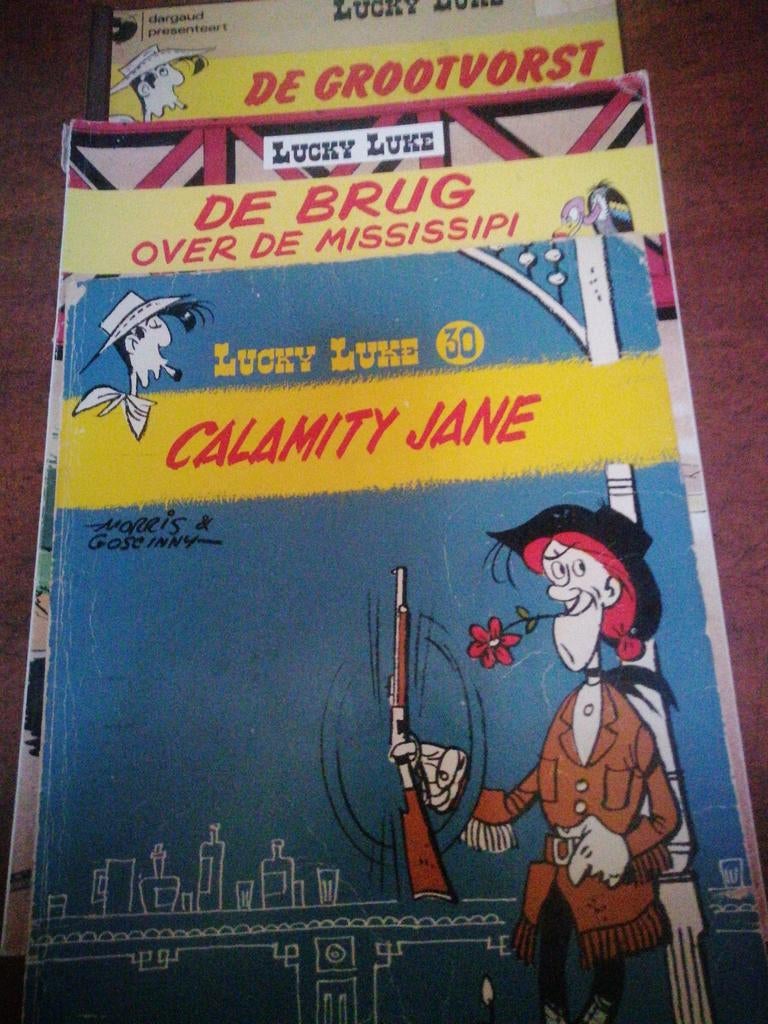 Lucky Luke stripboeken - 9 stuks, Meerdere stripboeken, Ophalen of Verzenden, Gelezen, Morris & Goscinny