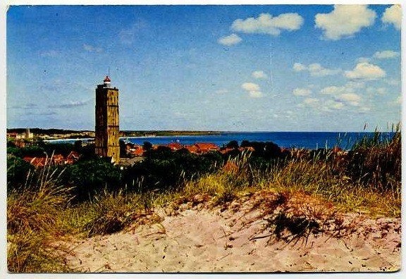 Terschelling - Gezicht op West met Brandaris (1973), Ophalen of Verzenden, 1960 tot 1980, Gelopen, Waddeneilanden
