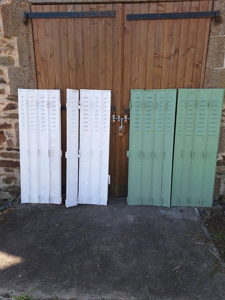 Brocante franse metalen luiken, Ophalen, Gebruikt, 150 tot 200 cm, Overige kleuren