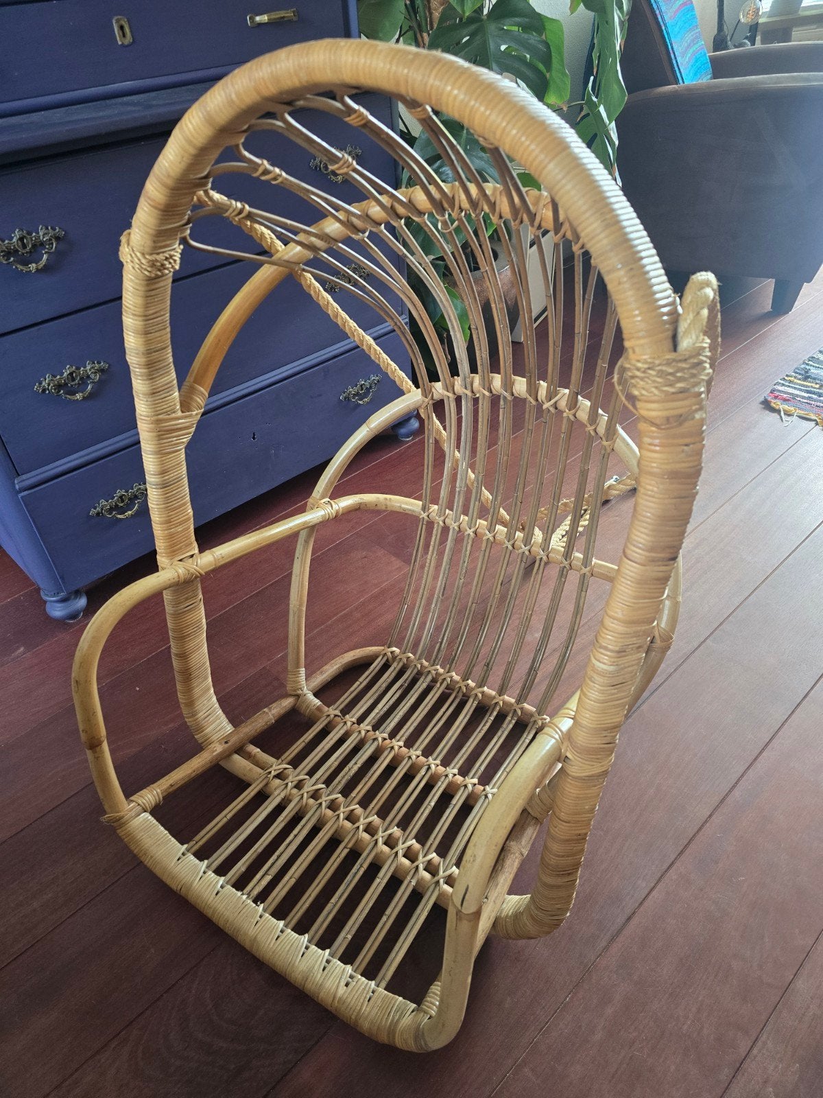 Leuke bamboe, rotan hangstoel, Tuin en Terras, Ophalen, Rotan
