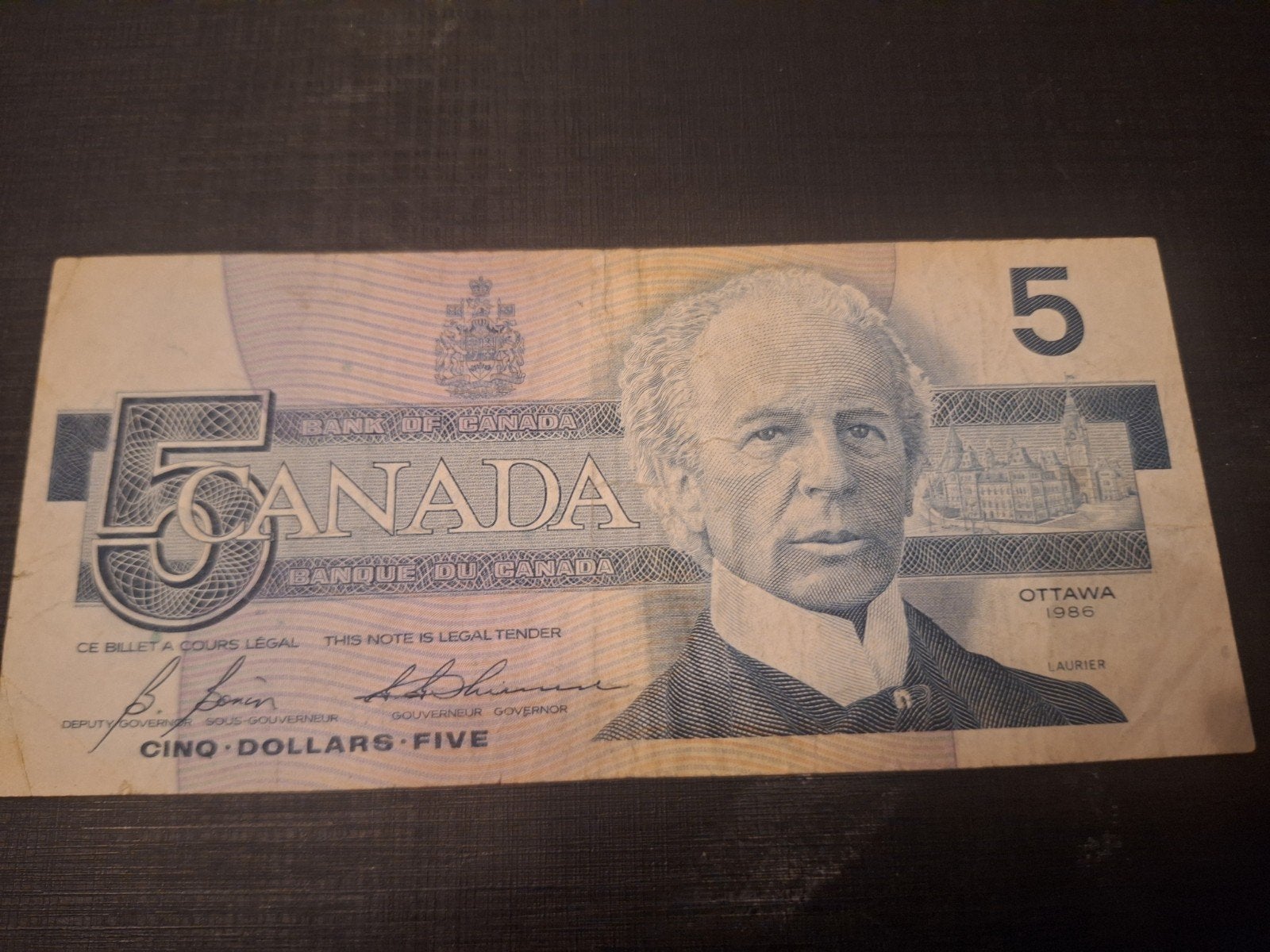 Canada 5 dollar biljet 1986 - ZFR conditie, Ophalen of Verzenden