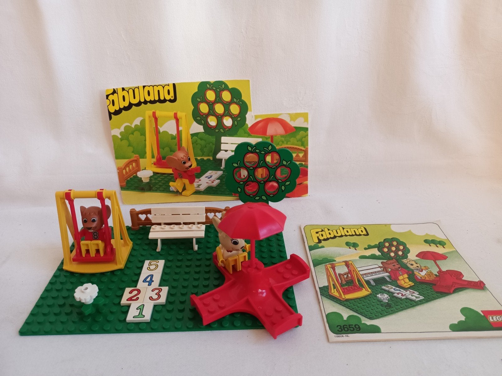 Lego Fabuland set 3659 Speeltuin met boekje en deel van doos, Lego, Ophalen of Verzenden, Complete set, Inclusief instructies