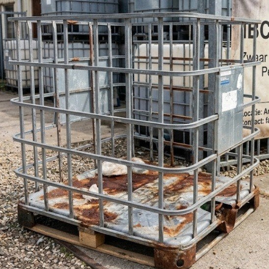 Lege IBC-container kooi - roestig maar functioneel, Doe-het-zelf en Verbouw, Metalen, Ophalen