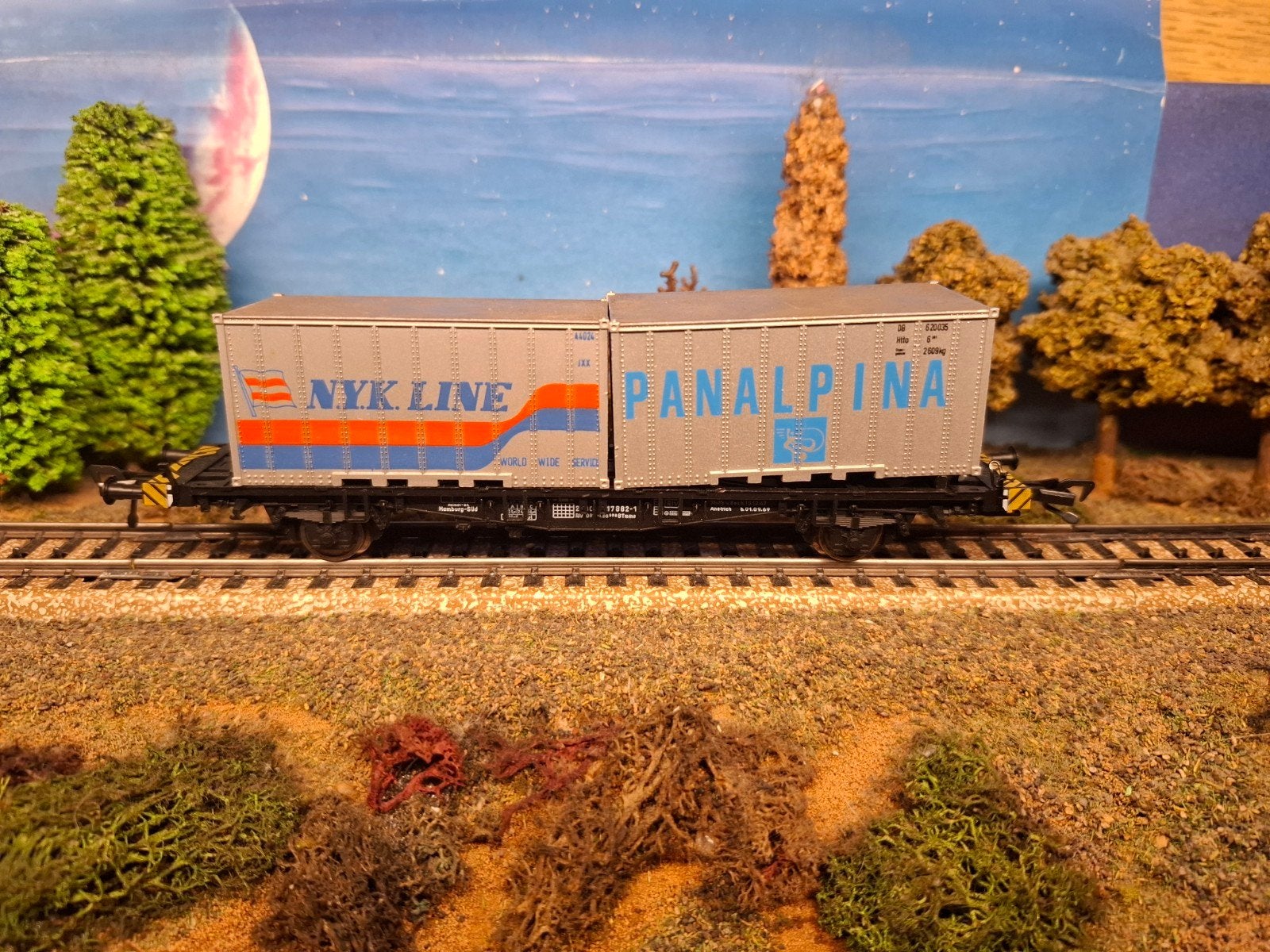 marklin container wagon in ho, Wisselstroom, Gebruikt, Wagon, Ophalen of Verzenden