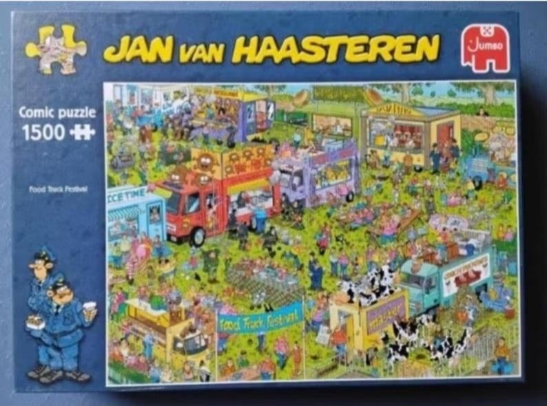 Jan van Haasteren puzzel 'Food Truck Festival' 1500 stukjes, Ophalen, 500 t/m 1500 stukjes, Zo goed als nieuw, Legpuzzel