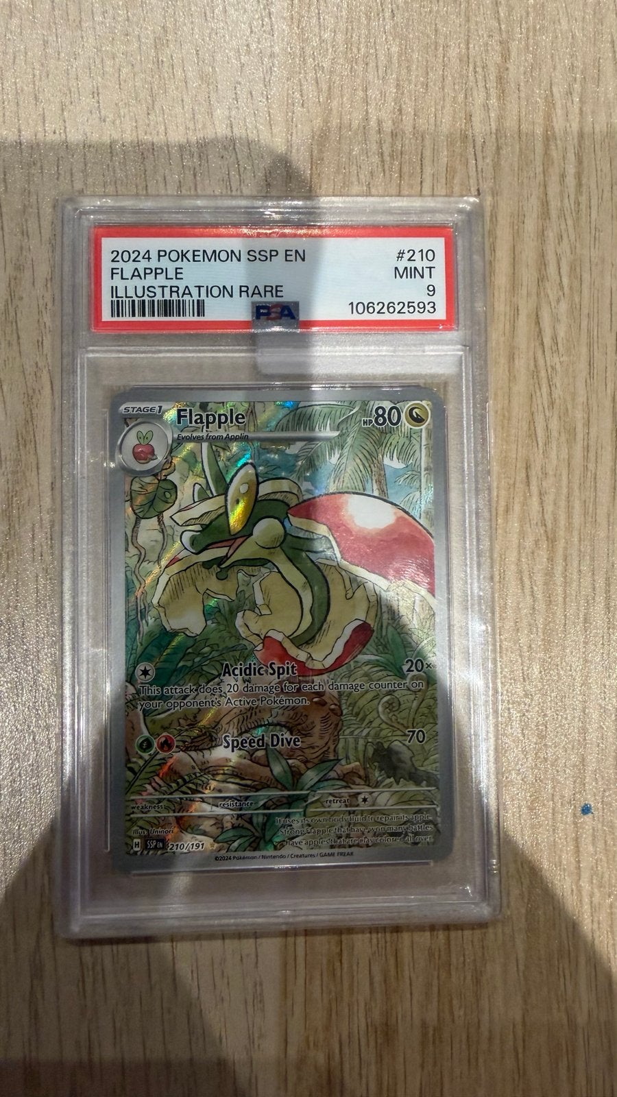 Flapple #210 Illustration Rare PSA 9 Mint Pokémon Kaart, Ophalen of Verzenden, Zo goed als nieuw, Losse kaart
