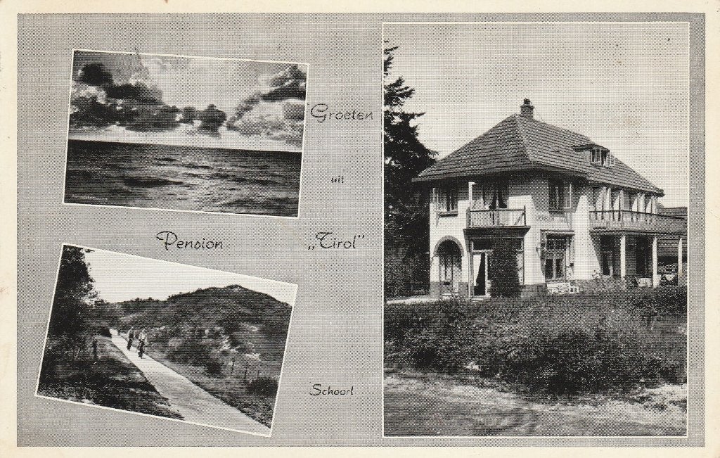 Schoorl   Pension Tirol, Ophalen of Verzenden, 1940 tot 1960, Gelopen, Noord-Holland