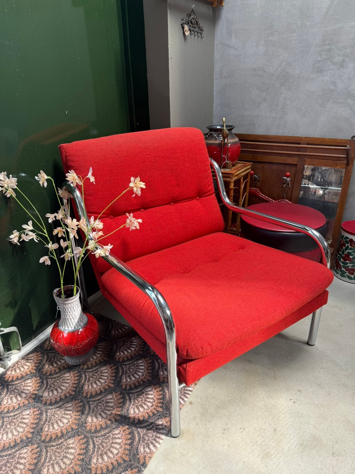 Vintage chromen design fauteuil, Gebruikt, Vintage / MidCentury, Q, Q