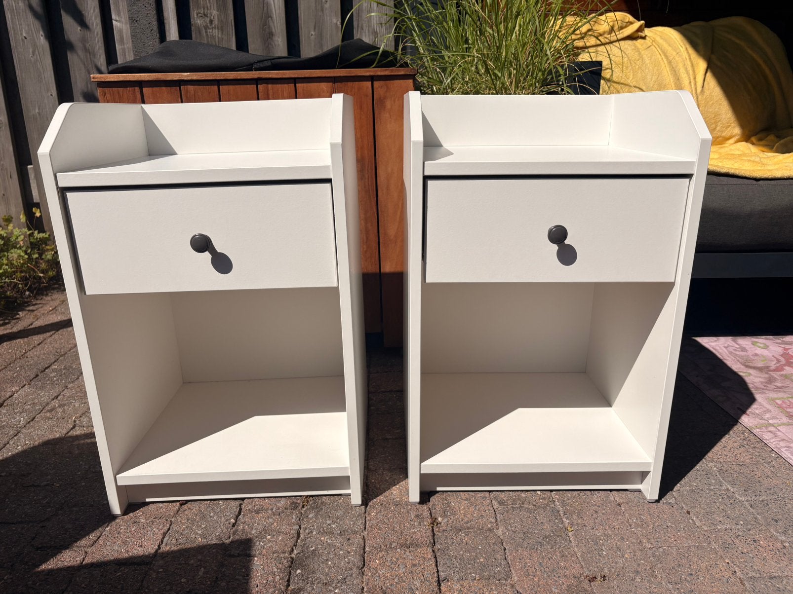 Ikea Hauga nachtkastjes, Huis en Inrichting, Slaapkamer | Nachtkastjes, Ophalen, Gebruikt, Minder dan 45 cm, 55 tot 70 cm