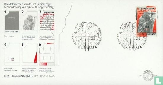 FDC E216 Sint Servaas 1984 NL onbeschreven, Ophalen of Verzenden, Nederland
