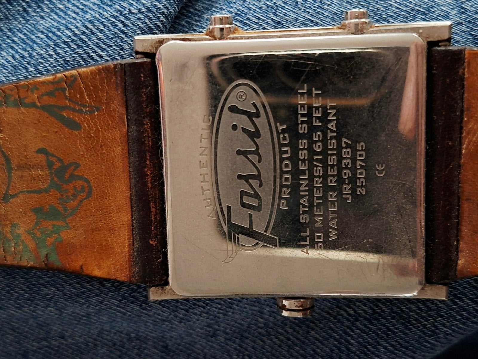 Fossil JR-9387 Horloge met Uniek Leren Bandje, Staal, Verzenden, Polshorloge, Leer