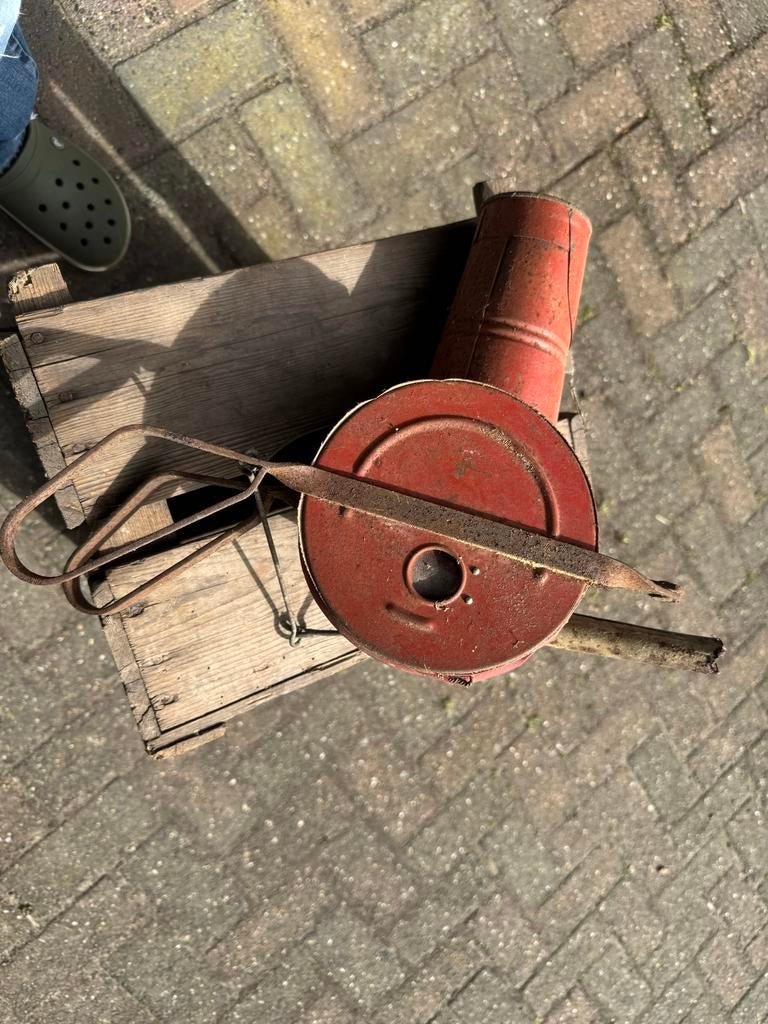 Oude handbediende gifspuit met blaasbalg   IN PRIJS VERLAAGD, Antiek en Kunst, Ophalen of Verzenden