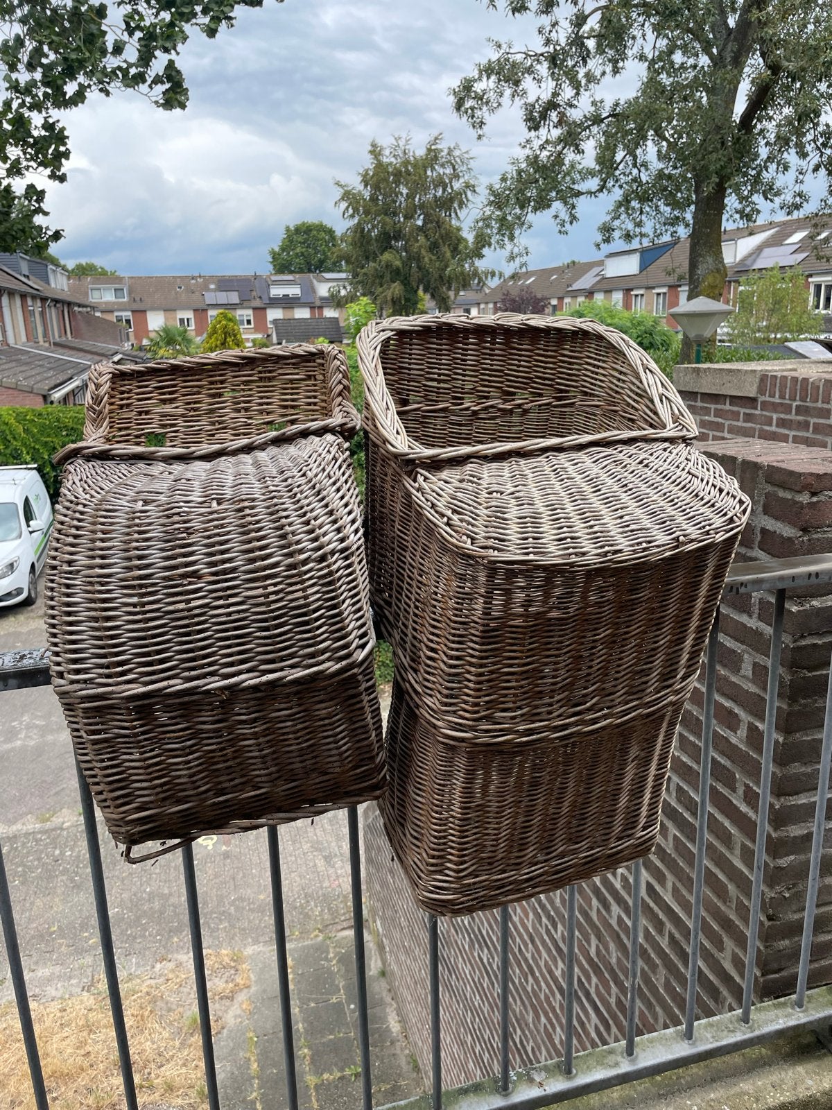 Rotan fietsmanden decoratie, Ophalen, Gebruikt, Fietsmand