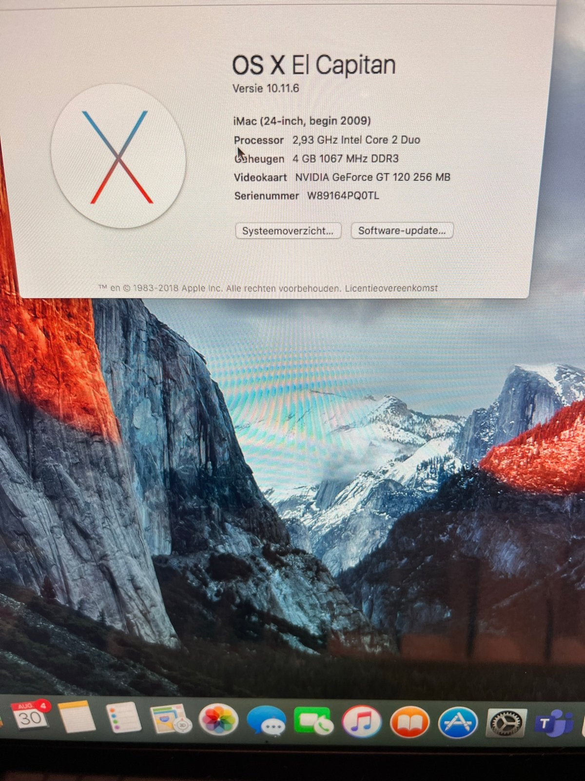 iMac (begin 2009) 24-inch, 2.93 GHz Intel Core 2 Duo, Computers en Software, Apple Desktops, Gebruikt, 2 tot 3 Ghz, IMac, Ophalen of Verzenden