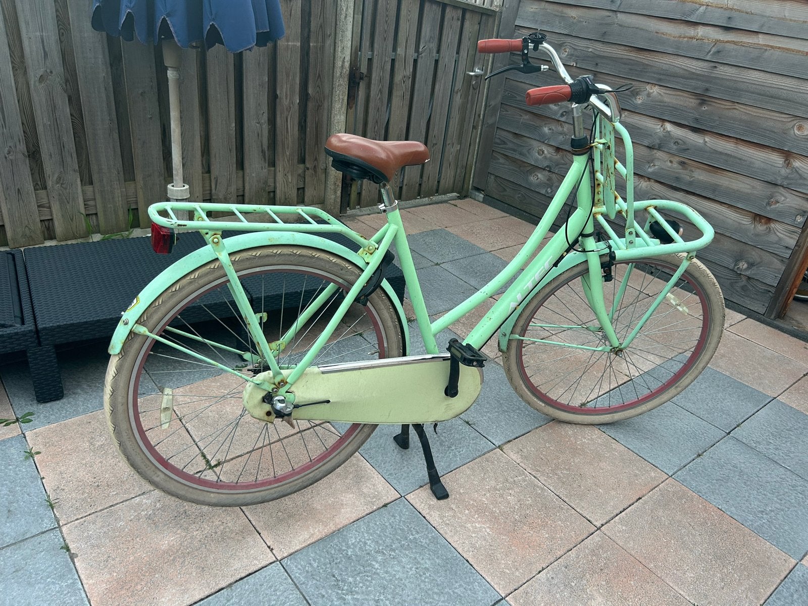 Altec fiets met 3 versnellingen mint groen, Gebruikt, Velgrem, Versnellingen, 50 tot 53 cm