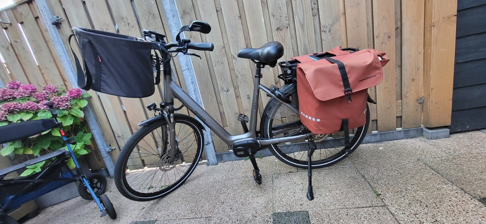 Huyser fiets met 750Wh accu en tassen, z.g.a.n., Overige merken, Ophalen of Verzenden, Zo goed als nieuw, 47 tot 51 cm