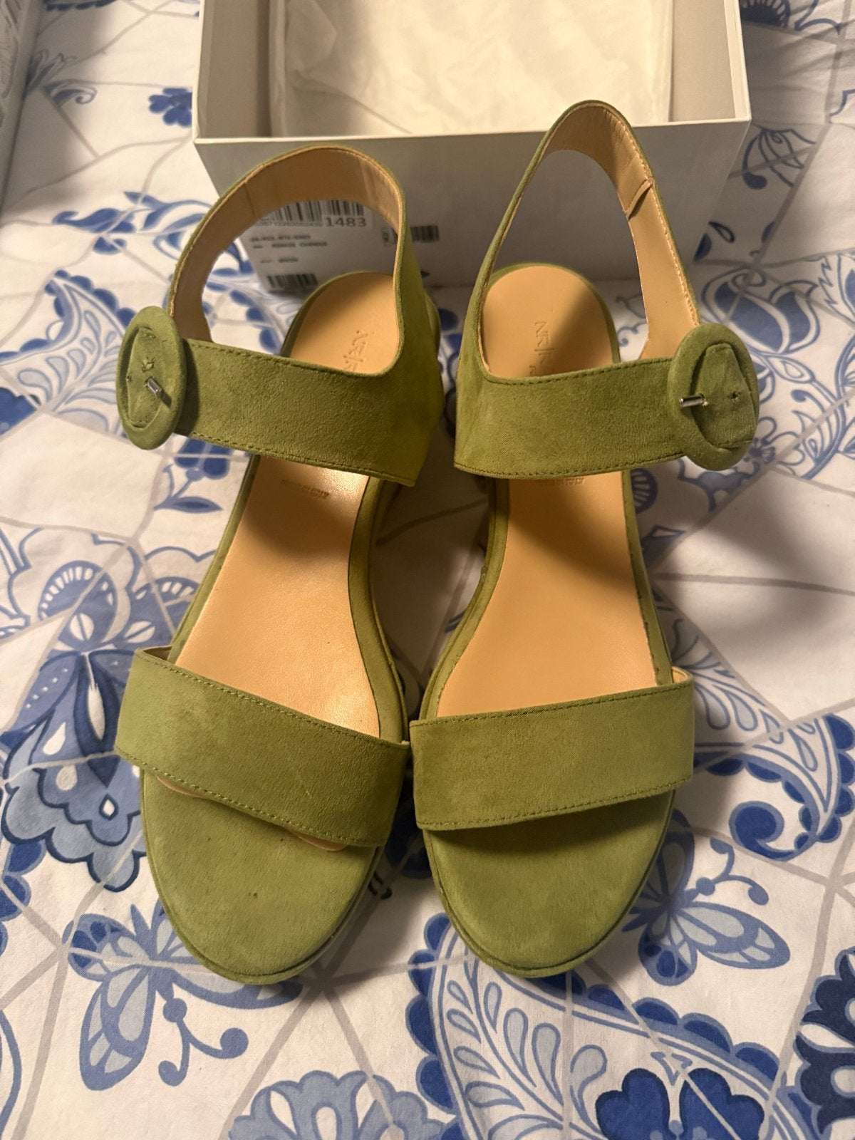 NR Rapisardi Firenze groene suède sandaaltjes, mt 40, Ophalen of Verzenden, Zo goed als nieuw, Groen, Sandalen of Muiltjes