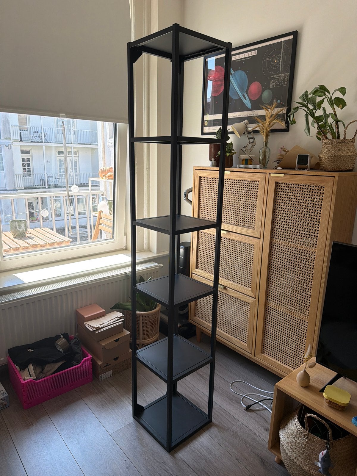 Zwart IKEA rek 30x30x175 cm, Ophalen, Met plank(en), Minder dan 50 cm, Gebruikt
