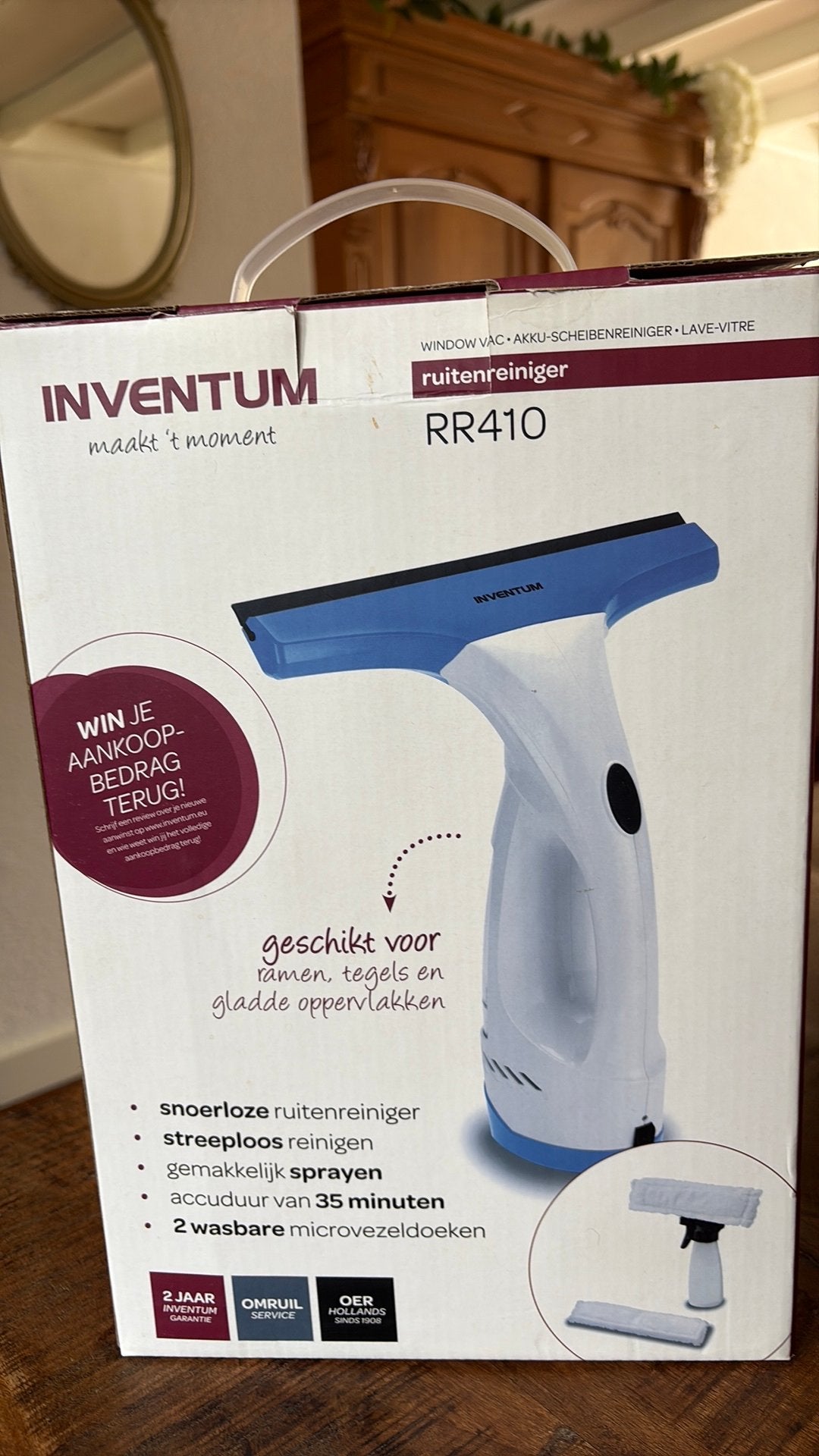 Inventum snoerloze ruitenreiniger, Huis en Inrichting, Schoonmaakartikelen, Ophalen of Verzenden