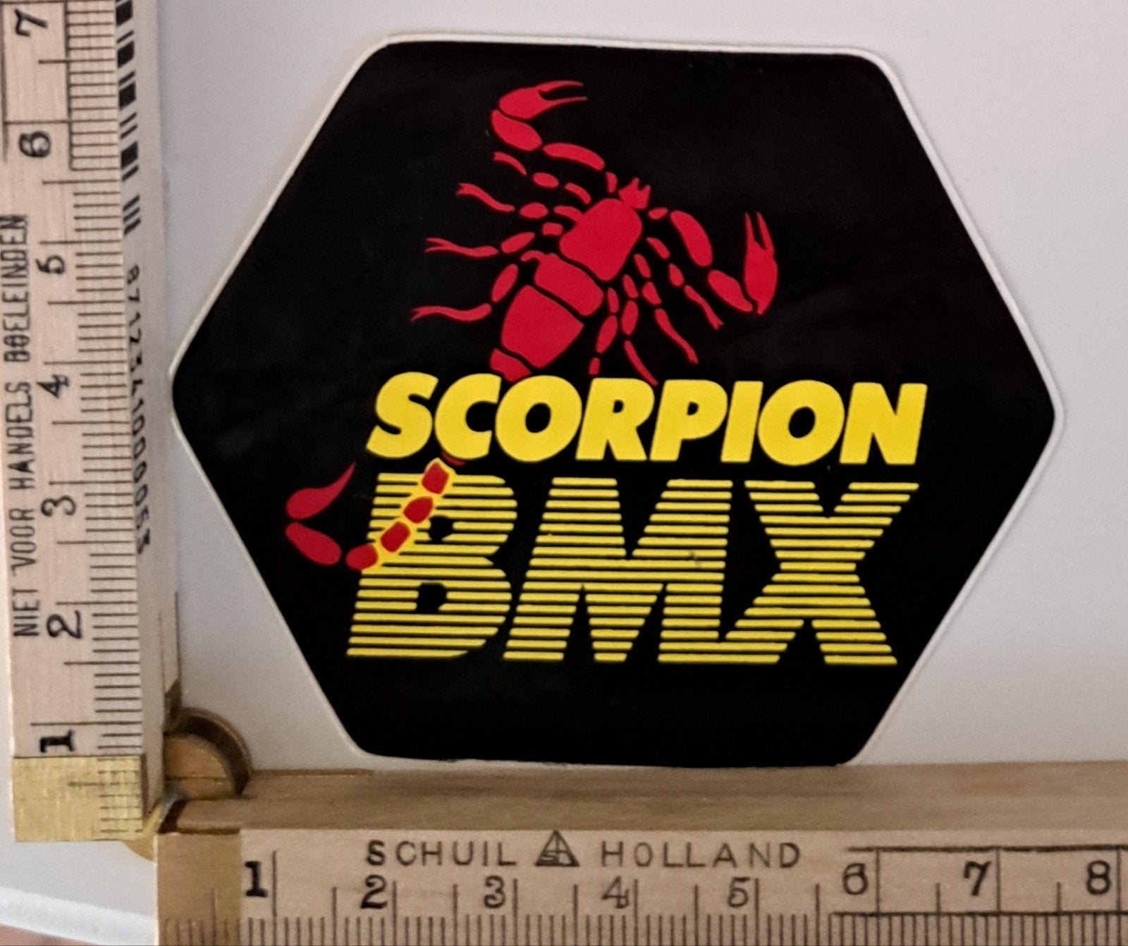 Vintage sticker BMX scorpion schorpioen crossfiets, Ophalen of Verzenden, Zo goed als nieuw, Merk
