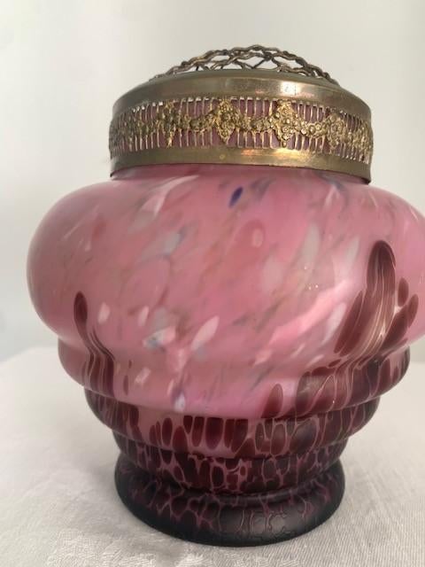 art deco glazen rozenbowl, Ophalen of Verzenden