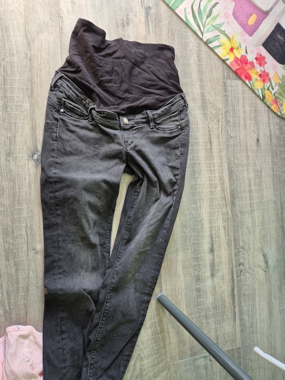 H&M MAMA Jeggings Ankle High Rib - Maat S, Kleding | Dames, Zwart, Ophalen of Verzenden, Zo goed als nieuw, H&M MAMA