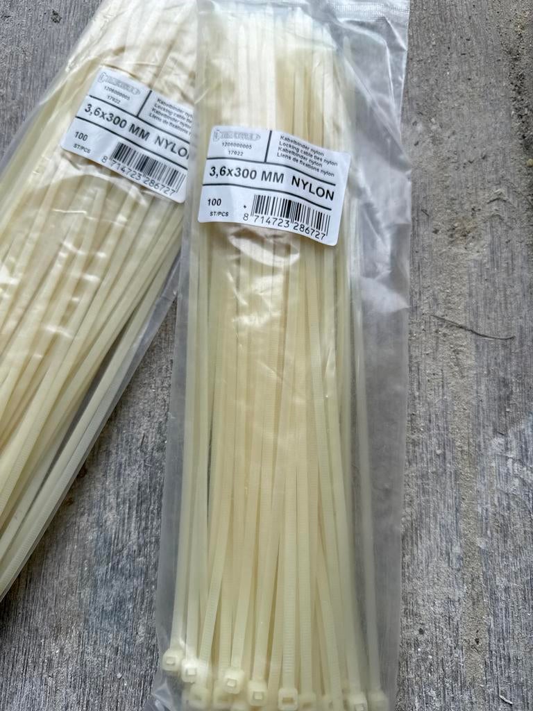 Kabelbinders nylon 3,6x300 mm, 100 stuks, Ophalen of Verzenden, Nieuw, Overige typen