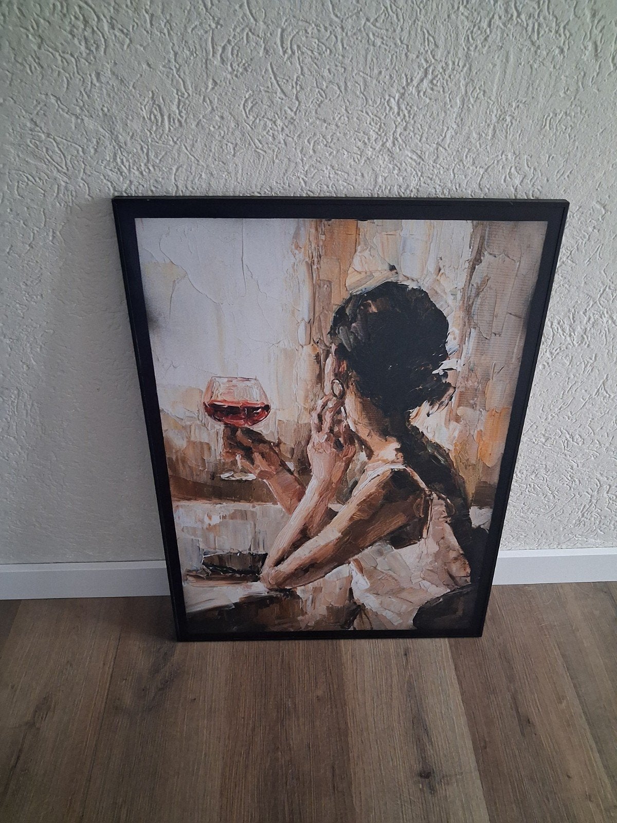 Schilderij Vrouw met Wijn - 50x70 cm, Ophalen, Figuren, Olieverf, Ingelijst