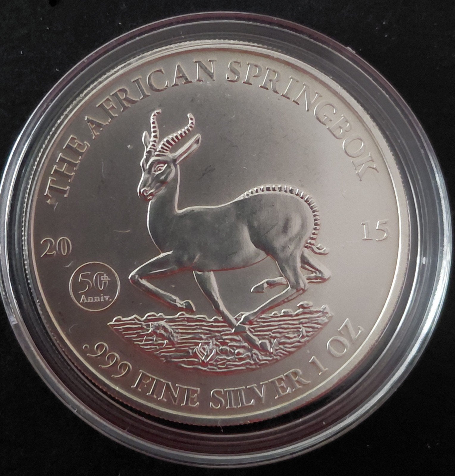 Gabon 1000 Francs 2015 1 oz 999 zilver - African Springbok, Verzenden, Zilver