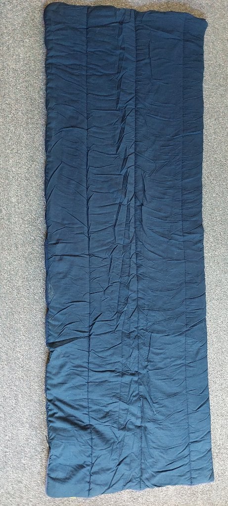 Slaapzak 210x75 cm, donkerblauw dubbele rits, Caravans en Kamperen, Slaapzakken, Ophalen of Verzenden, Zo goed als nieuw
