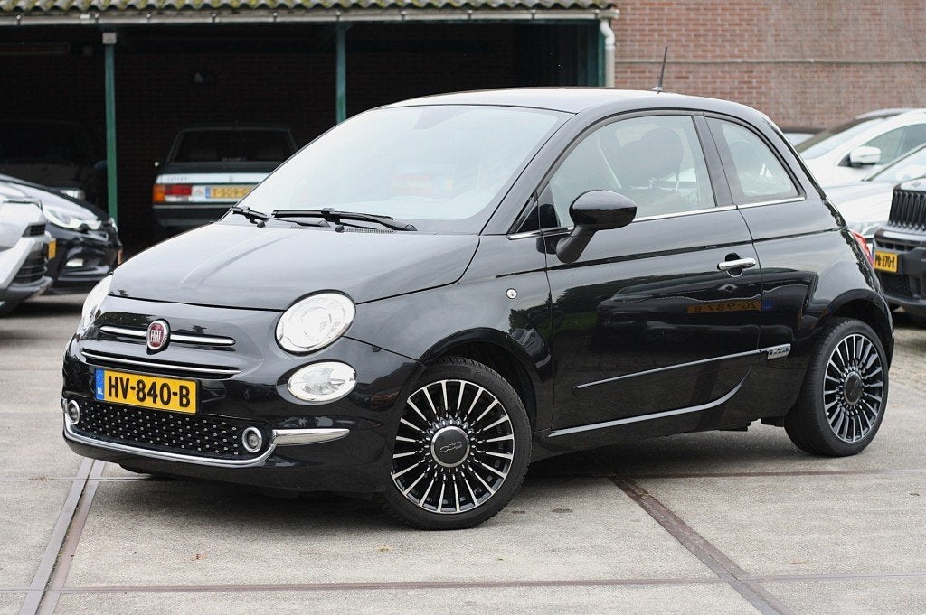 Fiat 500 0.9 TwinAir Turbo Lounge / NAP / Digitaal Displ. /, Gebruikt, Met garantie (alle), Zwart, Leder