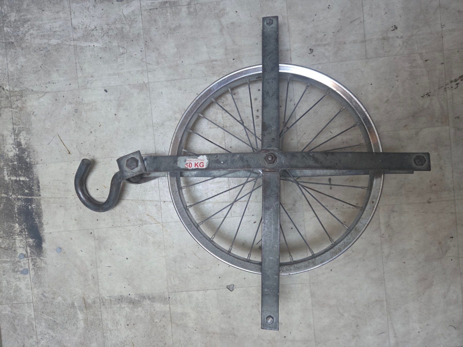 Hijswiel Touw en Blok - Stevige katrol met haak - 250 KG cap, Ophalen, Gebruikt